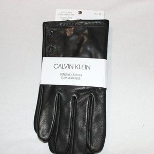Calvin Klein Men's Black Genuine Leather Winter Gloves Size XL